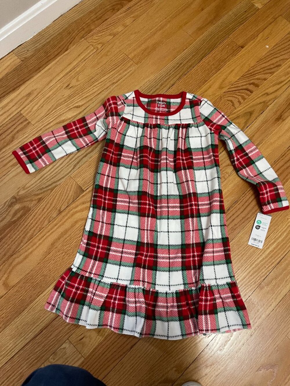 Carters Christmas nightgown- tags on 2t